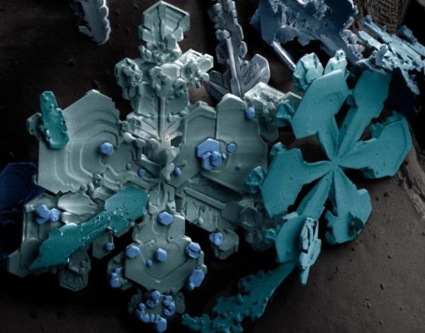 electron microscope snowflake